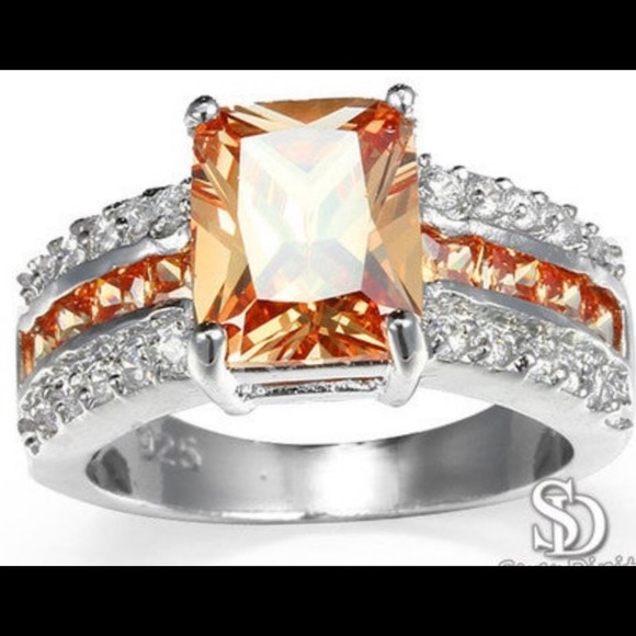 TANGERINE GEM STONE RING - Picture 2 of 4